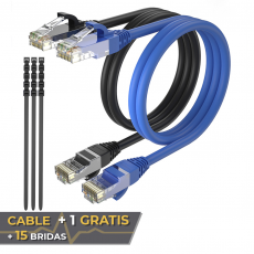 Cable + 1 GRATIS Ethernet CAT6 RJ45 24AWG 10m + 15 Bridas Max Connection