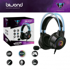 Auricular Gaming Biwond B51 Pro Rainbow Edition