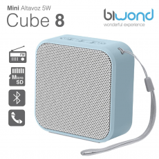 Mini Altavoz Bluetooth 5W Cube 8 Azul Biwond
