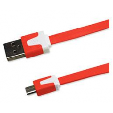 Cable Plano Micro USB 1m Rojo