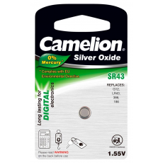 Boton Oxido plata SR43W 1.55V 0% Mercurio (1 pcs) Camelion