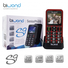 Teléfono Biwond S9 Dual SIM SeniorPhone Rojo + Estación Carga