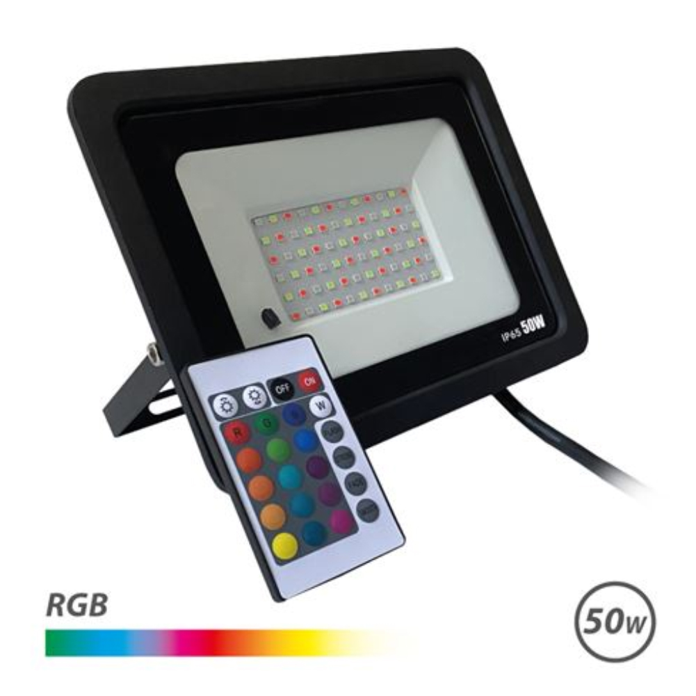 Foco LED ELBAT RGB 50W + Mando > Iluminacion > Focos LED > Electro Hogar