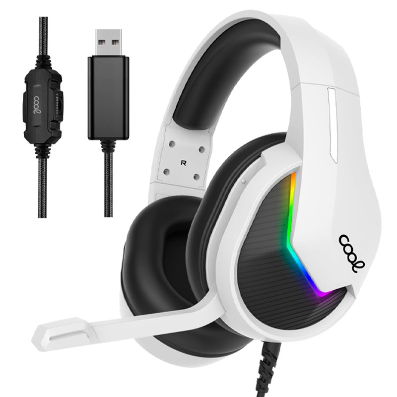 Auriculares PC / PS4 / PS5 / Xbox Gaming Iluminación COOL Storm White USB  7.1 > Auriculares > Electro Hogar