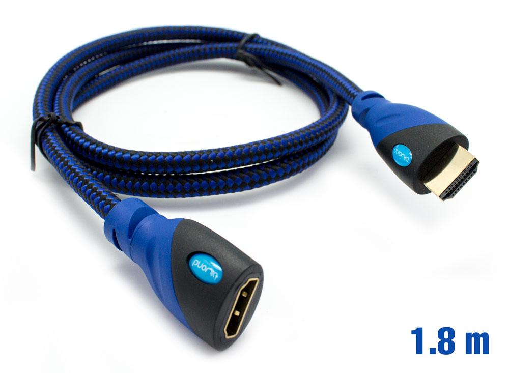 Cable HDMI Mallado v.1.4 M/H 30AWG Azul/Negro 1.8m BIWOND > Informatica >  Cables y Conectores > Cables HDMI