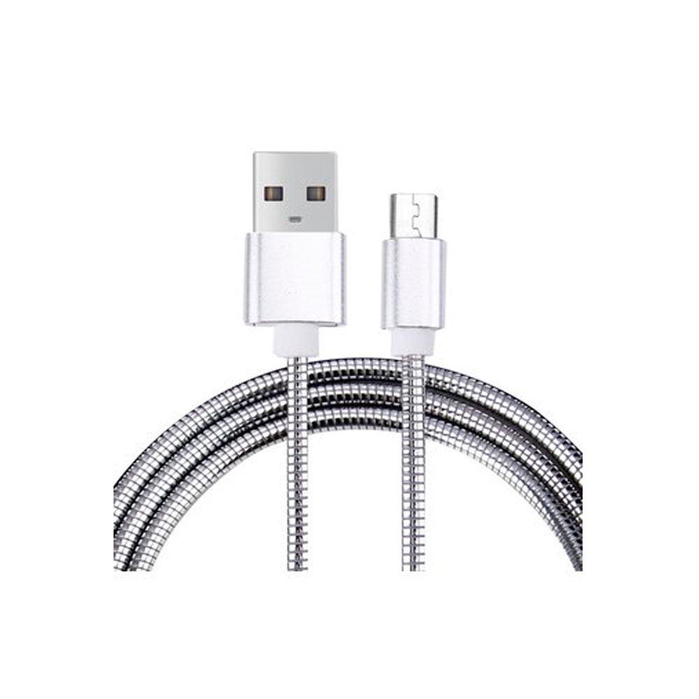 Cable USB a Micro USB 5 Pines (Carga y Transferencia) Metal Plata 1m Biwond  > Informatica > Cables y Conectores > Cables USB