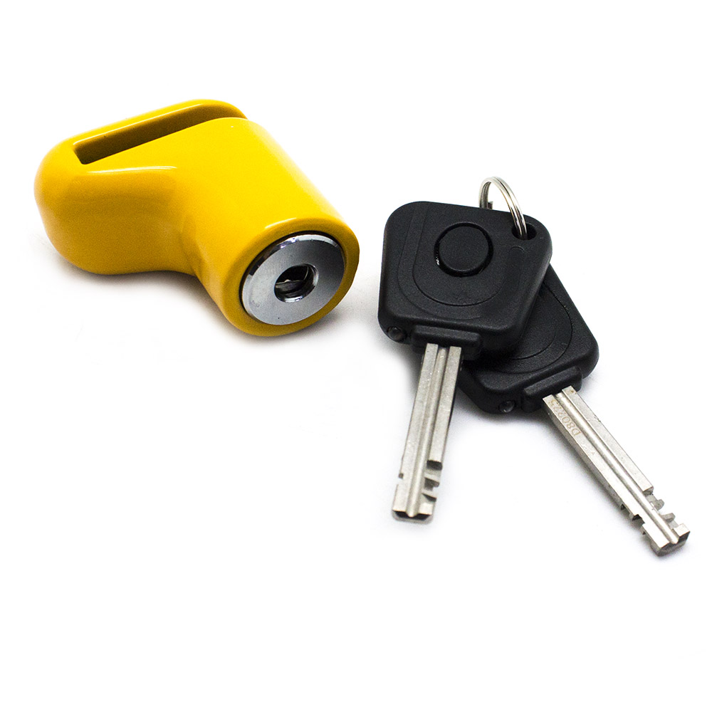 Candado Antirobo Moto Pinza Amarillo con llave con luz > Movilidad  Electrica > Electro Hogar > Accesorios Moto > Seguridad y protección