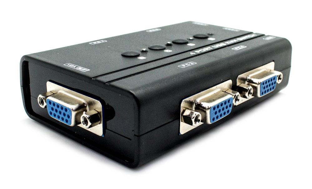 Conmutador KVM4 USB/VGA Switch 4 Puertos + Cables BIWOND > Informatica >  Cables y Conectores > Cables VGA