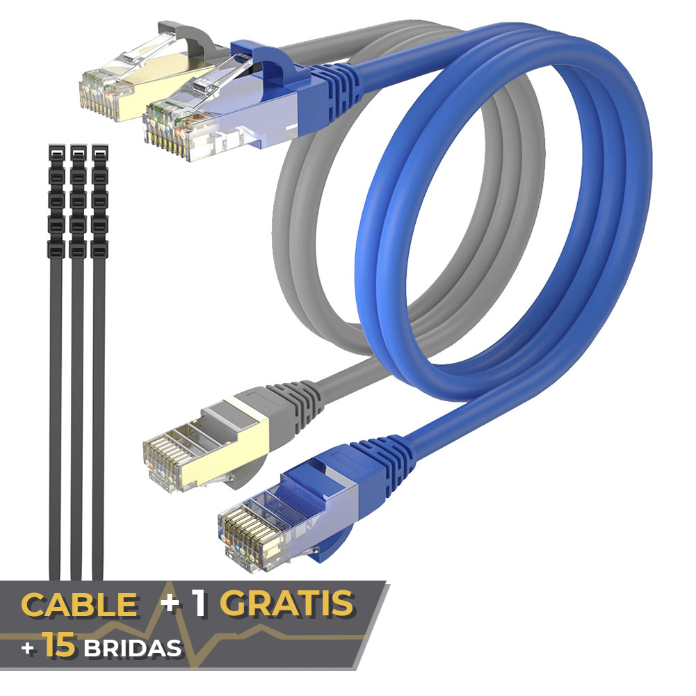 Cable + 1 GRATIS Ethernet CAT7 RJ45 F/STP 3m Max Connection > Informatica >  Cables y Conectores > Cables de red