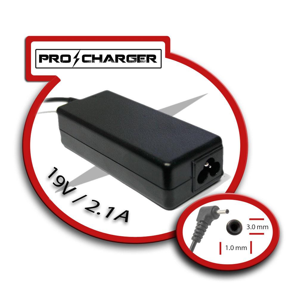 Cargador Ultrabook 19V/2.1A 3.0mm x 1.0mm 40w Pro Charger > Informatica >  Cargadores de portatiles > Cargadores especificos