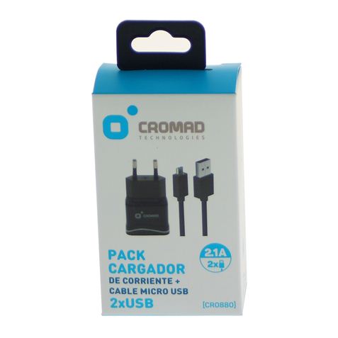 Pack Cargador de Corriente 2.1A + Cable MICRO USB CROMAD > Informatica >  Fuentes de alimentacion > Alimentacion USB