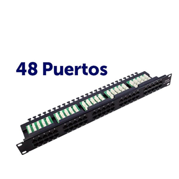 Panel de Parcheo 48 Puertos Krone UTP CAT6 Enracable 19” en 1U Negro CROMAD  > Informatica > Armarios Rack