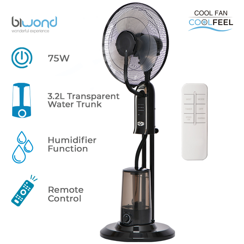 Ventilador CoolFeel Nebulizador Tanque de Agua 3.2L 75W Biwond > Electro  Hogar > Ventiladores